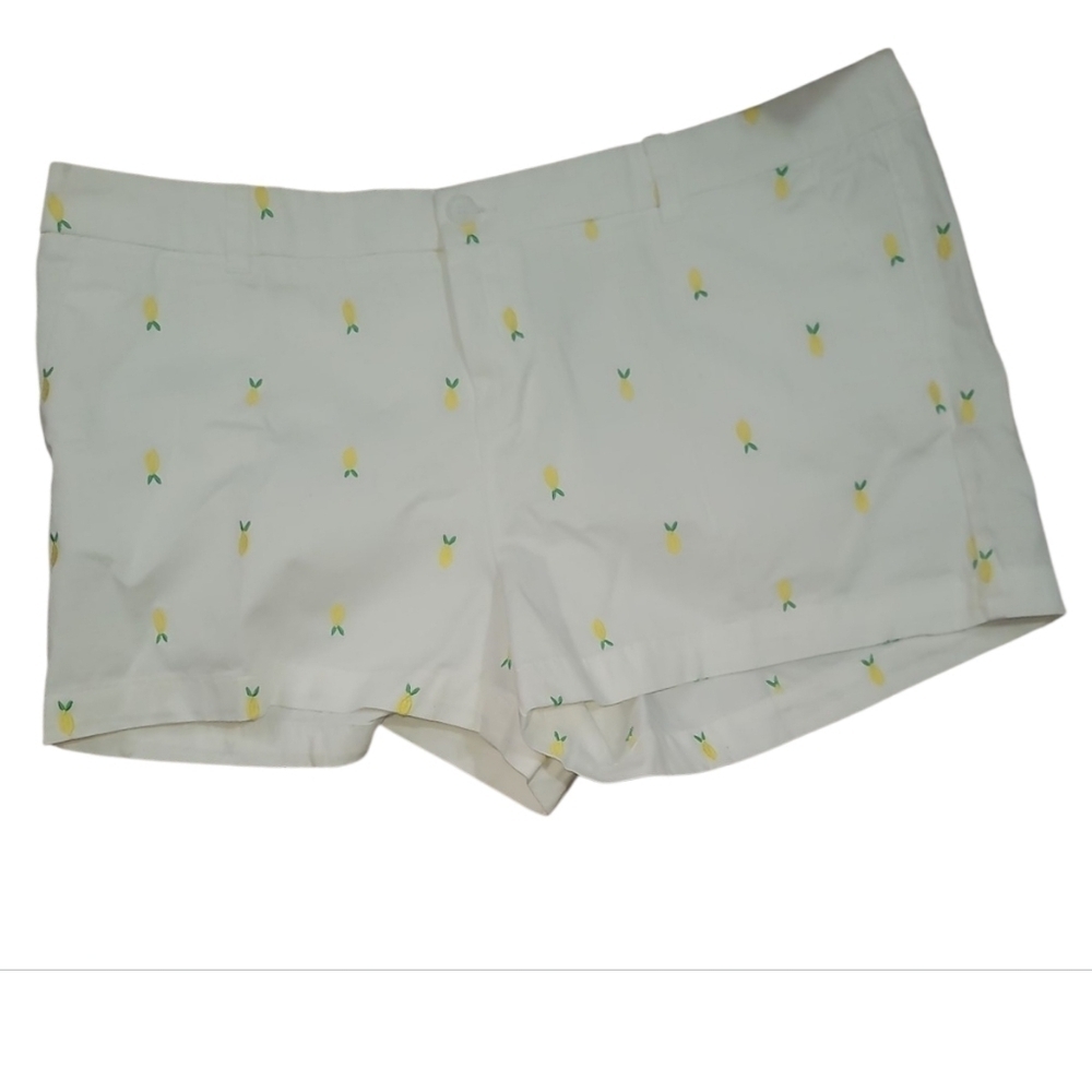 target merona plus size cotton shorts white yellow lemon green 16 - Picture 3 of 8
